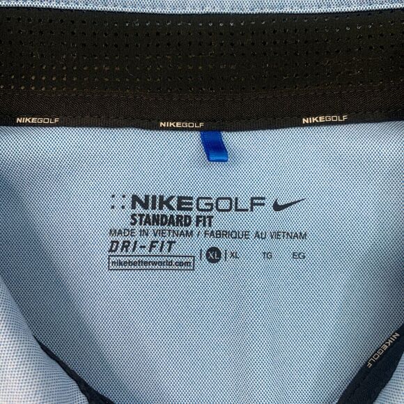 Nike Golf Polo Shirt Mens XL Extra Large Evening Blue Standard Fit Performance - Picture 4 of 11